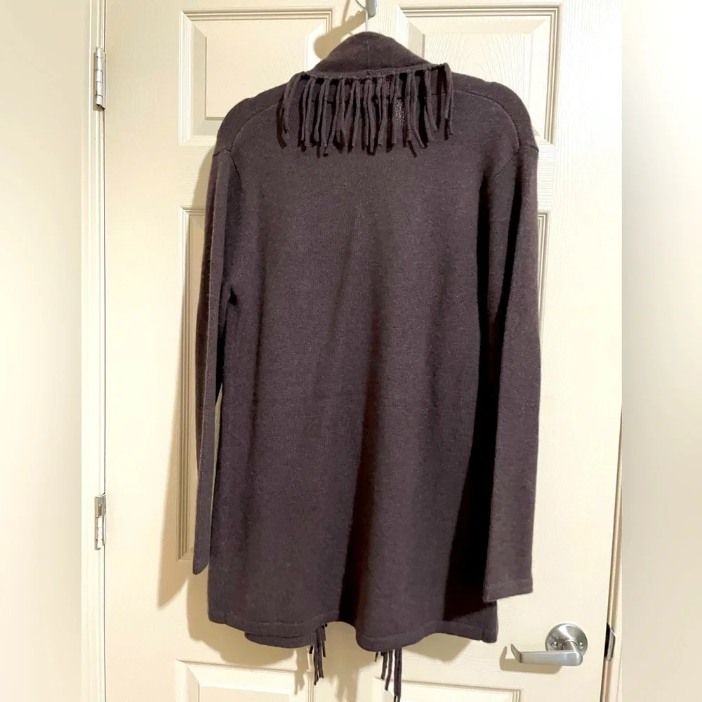 Magaschoni Cashmere Fringe Open Cardigan/Sweater